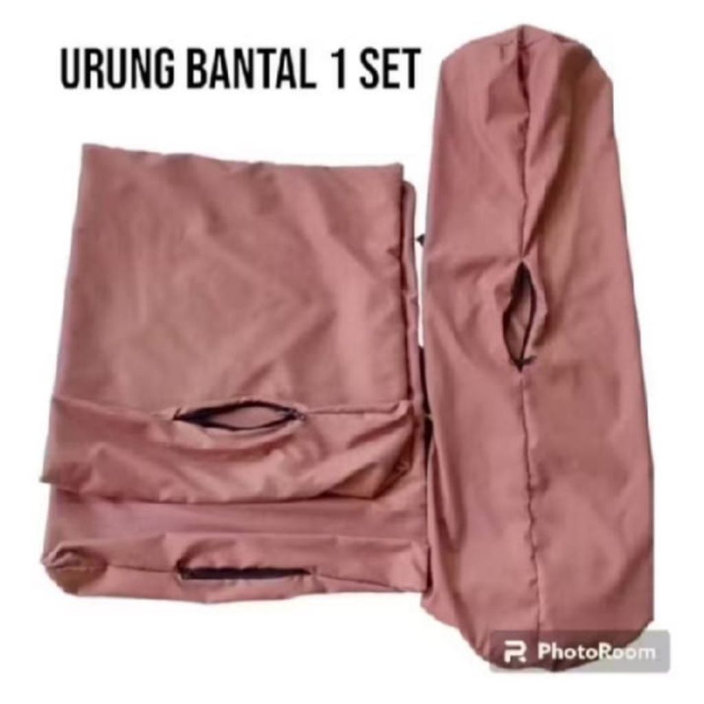 promo (Satu Set) Urung Bantal Resleting Dan Urung Guling Motif Embos