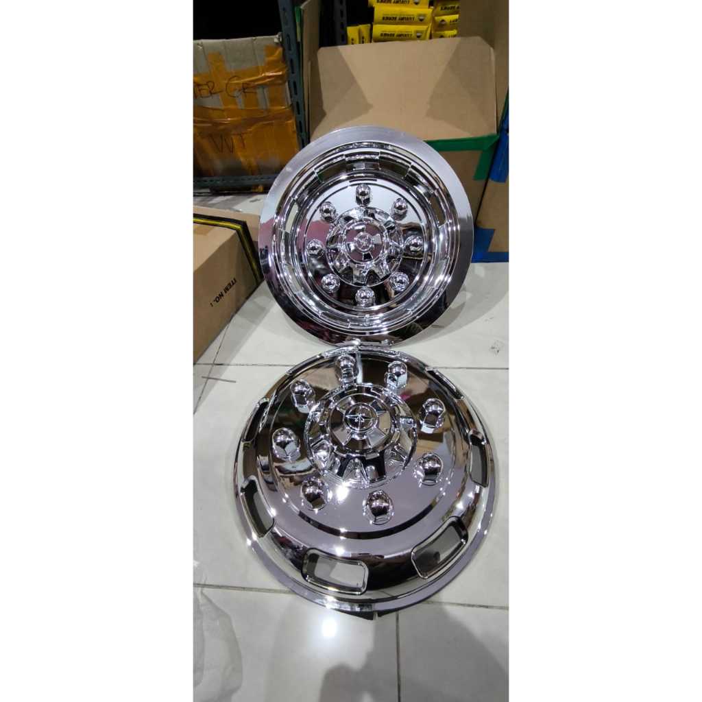 Cover Dop Velg Truk Truck Canter Fuso Ring 16 Baut 8 Depan Belakang 4 pcs Chrome