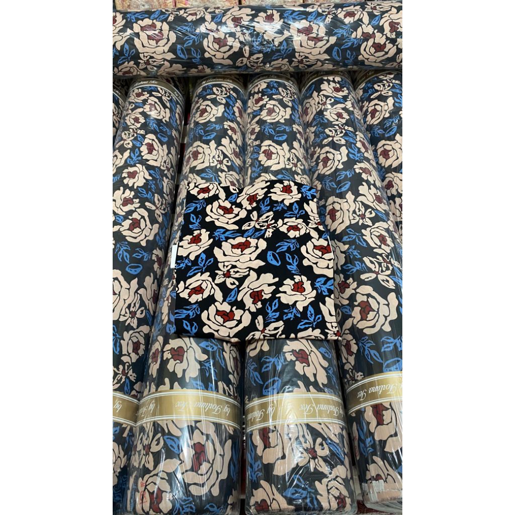 kain rayon viscose /kain rayon motif bunga abstrak/kain rayon