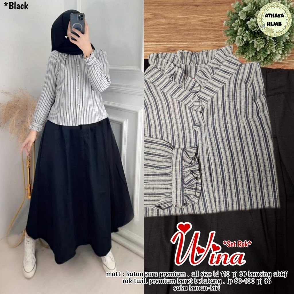 Wina Set Salur Mix Rok Twill Mayung (Athaya)