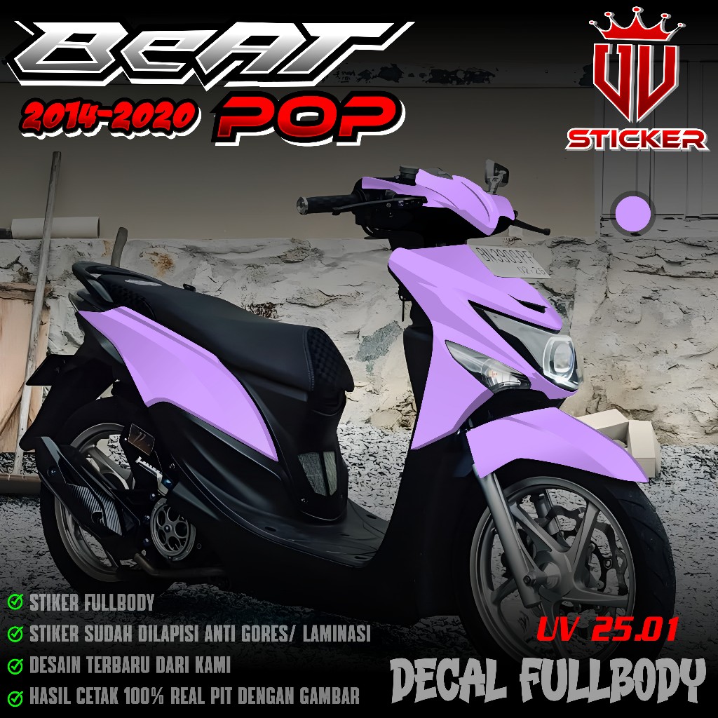 (COD) TERBARU Sticker Decal Full Body Honda Beat POP 2014 2015 2016 2017 2018 2019 2020 - Decal Stic