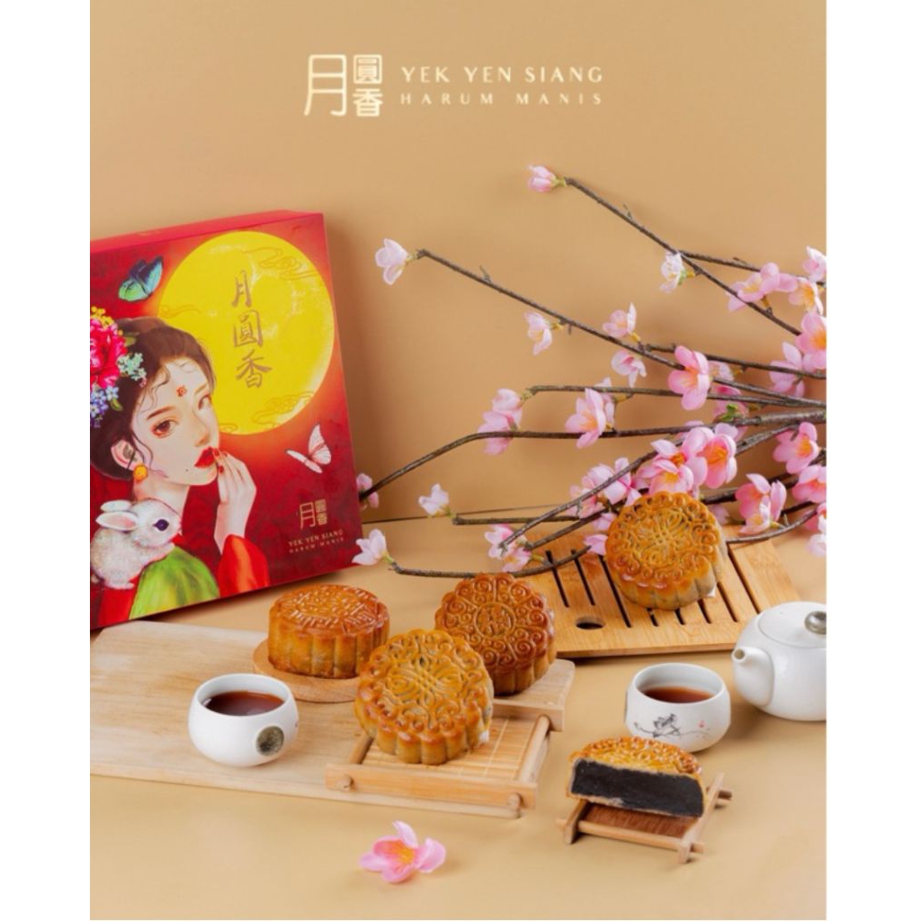 Kue Bulan Merek Yek Yen Siang/Harum Manis Mooncake isi 4pcs/box Medan