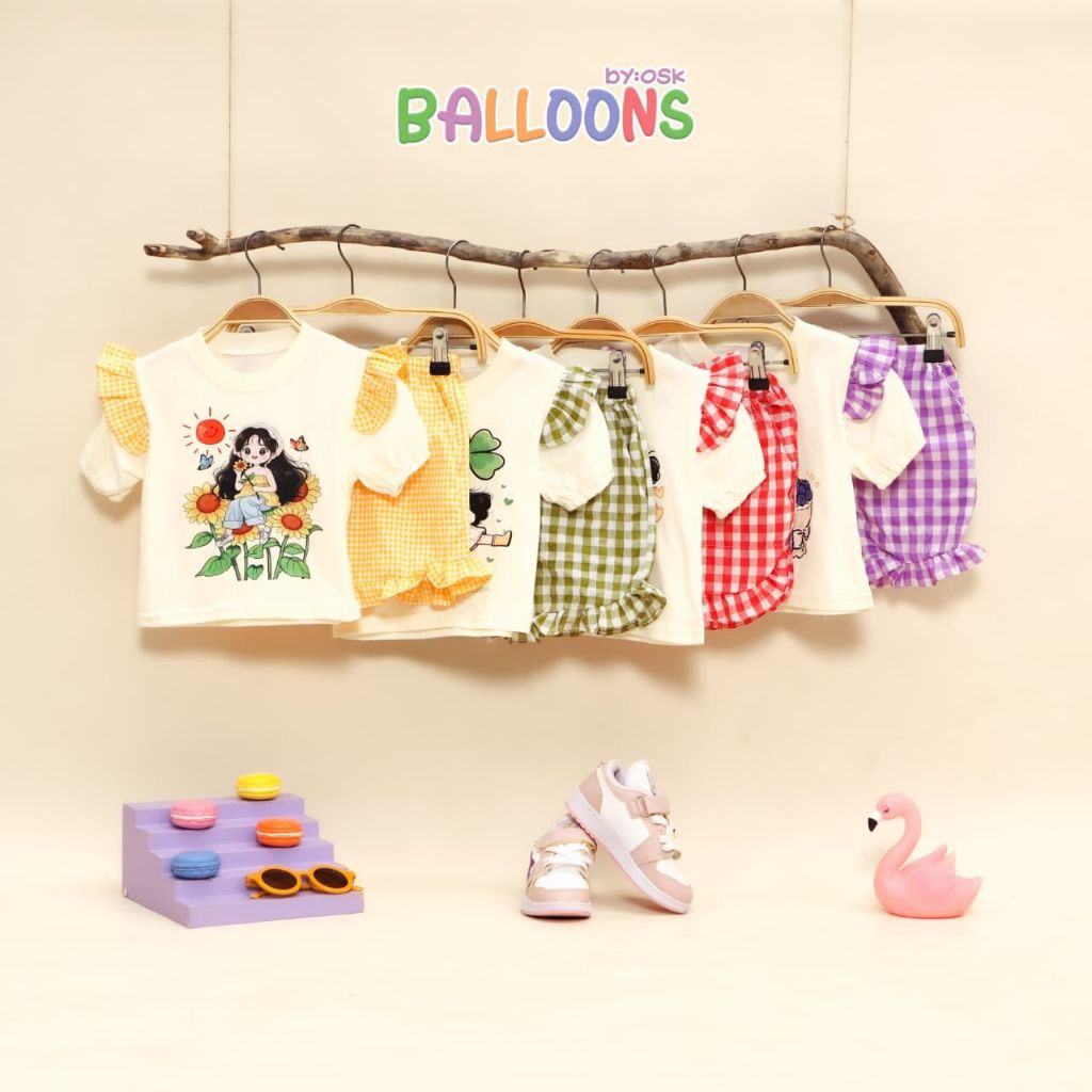 By.ShazaKids | Baju Anak Cewe Channy OneSet by Balloons