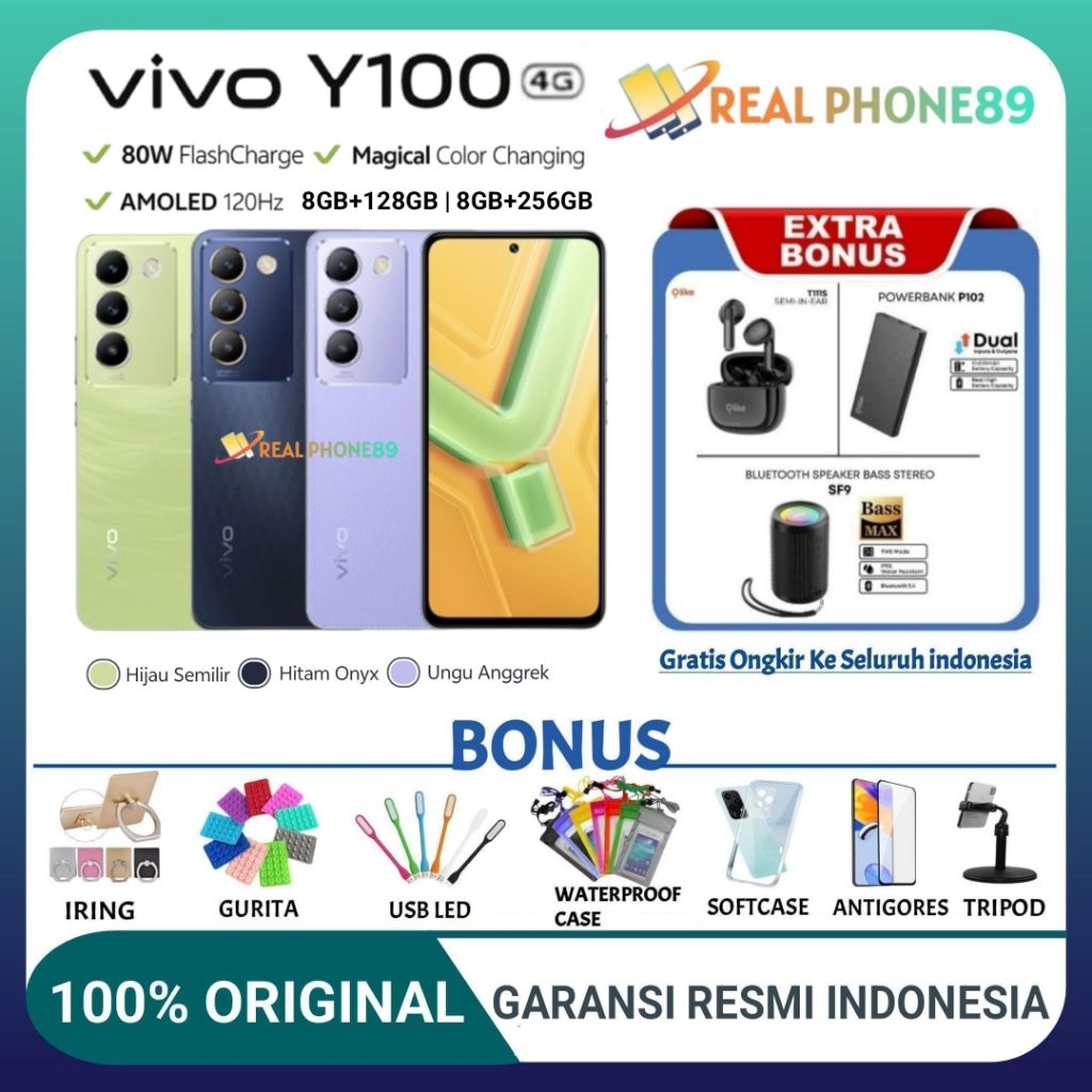 VIVO Y100 4G RAM 8/256GB | Y100 4G RAM 8/128 GB GARANSI RESMI VIVO INDONESIA