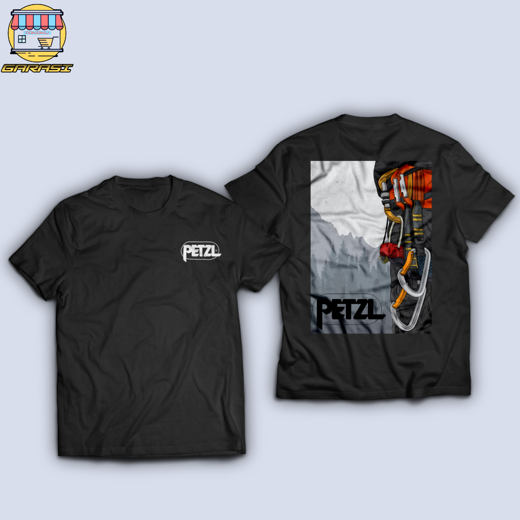 garasi tokoku kaos pendaki gunung unisex pria dan wanita petzl cotton combed 24s