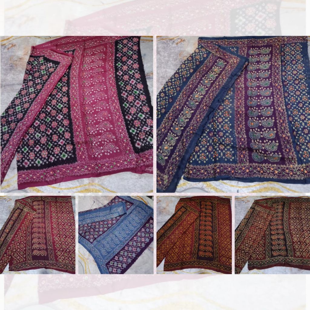 Kain Selendang Jumputan Palembang Viscose Titik 7 Tujuh Set Setelan Kain Kamen Wanita Batik Jemputan