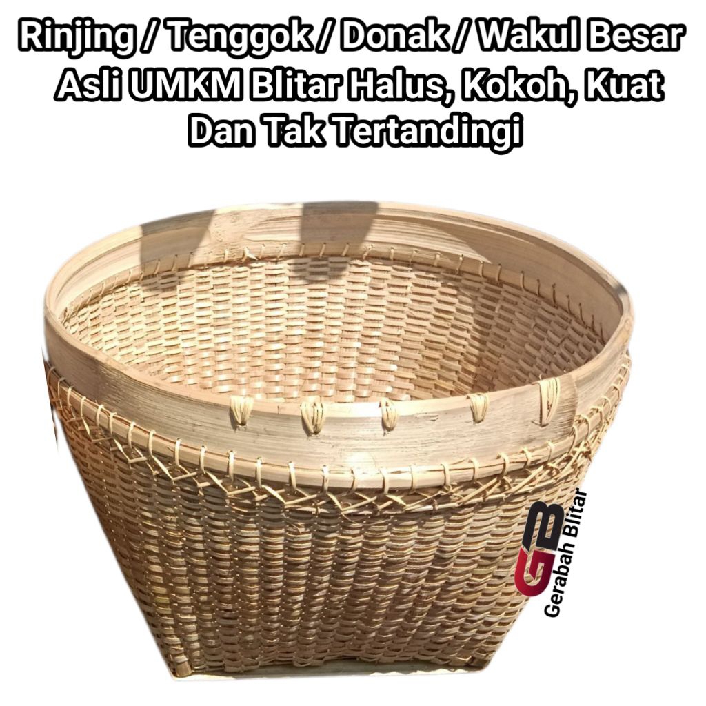 Rinjing / Tenggok Bambu / Donak Bambu / Wakul Bambu / Wadah Bambu Asli Blitar Tebal Halus Kuat