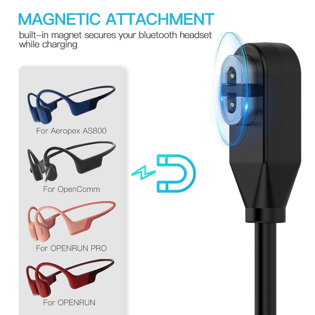 Colmer Magnetic Magnet Kabel Cable Charger untuk AfterShokz OpenRun / OpenRun Pro AS810 / Pro Mini S