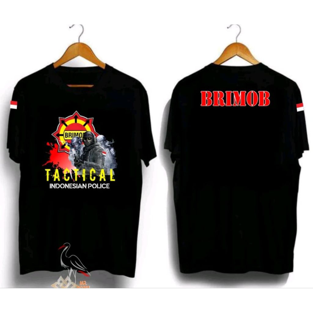 Kaos Hitam Brimob Tactical Kaos T-shirt Distro Unisex