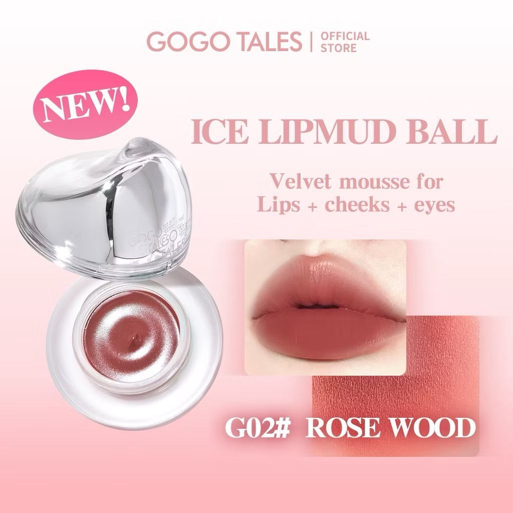 GOGO TALES Ice Lipmud Ball | Soft Mist Multi Purpose Cream | Velvet Lipstick Lipstik Ice Lip Ball Ma