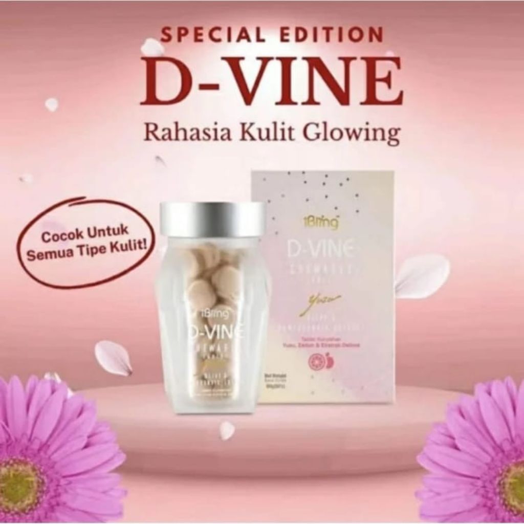 (Ecer) Dvine Collagen isi 30 & 60 Original Candy Suplemen Pemutih Badan Glowing Cepat Ampuh Dan Terb