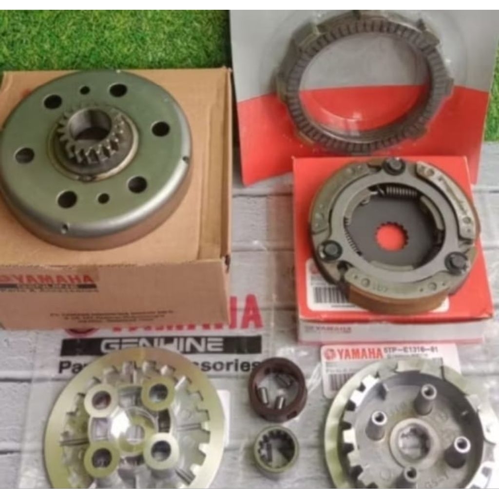 5 item senter kopling/kaki 4 pls lawan + cage + ganda assy + mangkok ganda 18 T + plat kopling jupit