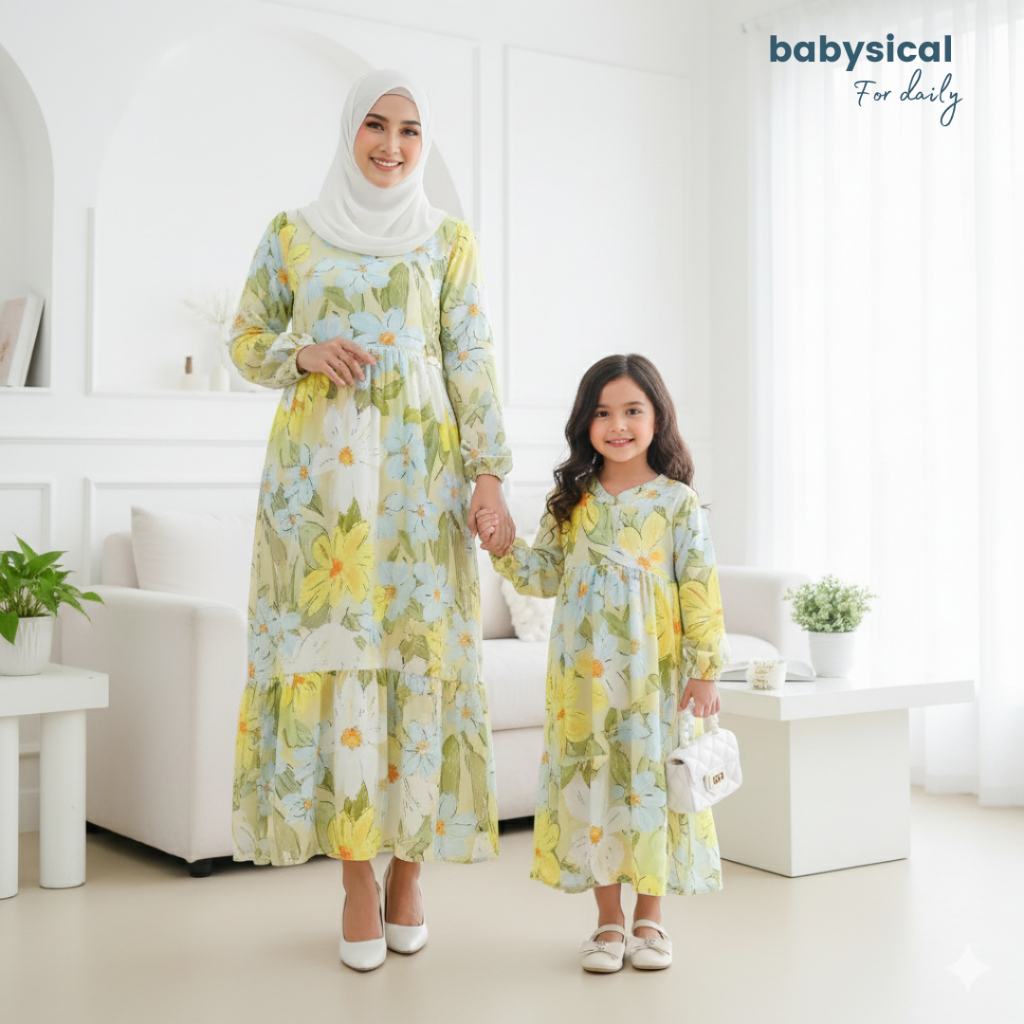 BABYSICAL KHADIJA RAYA SERIES / Sarimbit Keluarga Ibu Anak / Baju couple keluarga / Sarimbit Keluarg