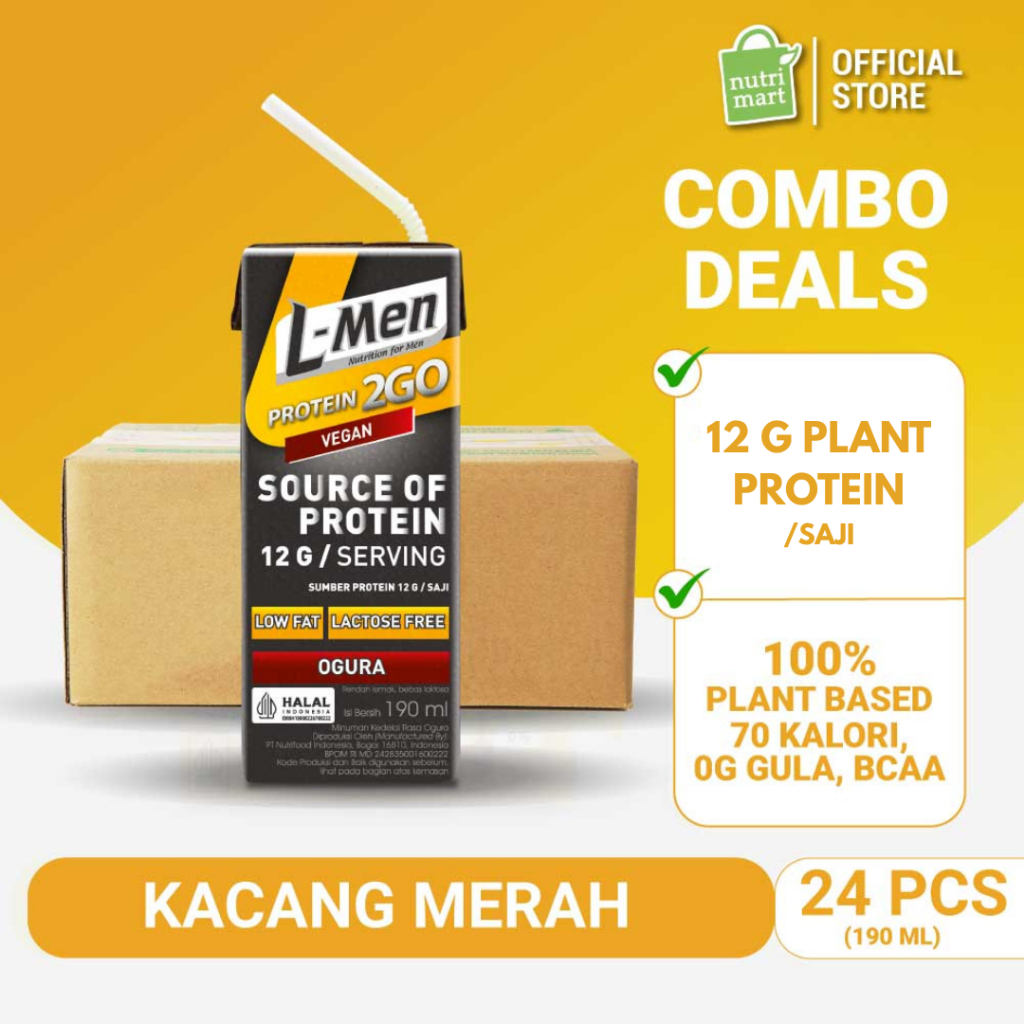 1 Pack - L-Men Plant Protein 2GO Ogura 190ml - 1 pcs - Near Expired