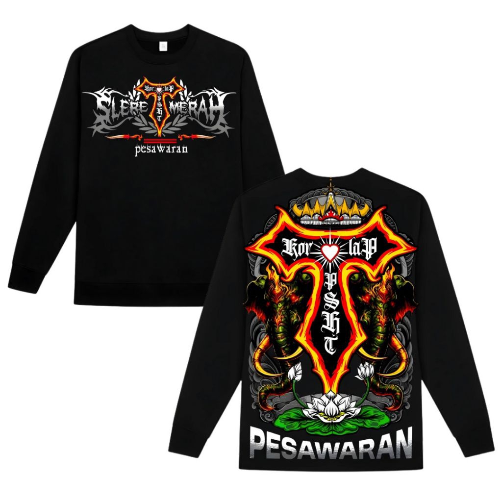 Kaos korlap PSHT lengan panjang original - kaos lengan panjang korlap PSHT warna hitam