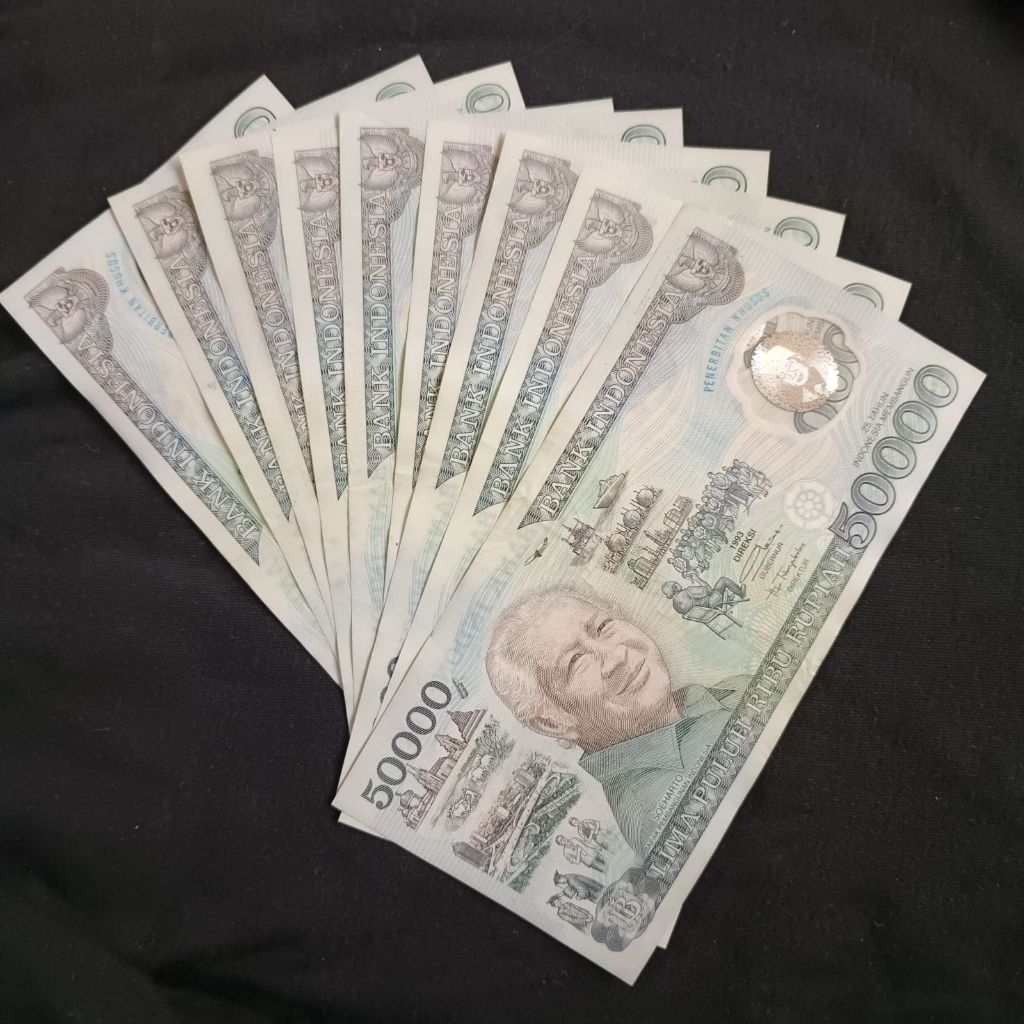 UIV45 50000 SOEHARTO POLIMER ORIGINAL BEREDAR / VF ORIGINAL