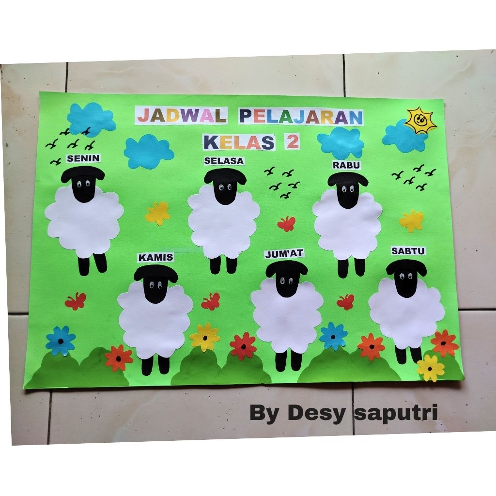 hiasan dinding kelas jadwal pelajaran