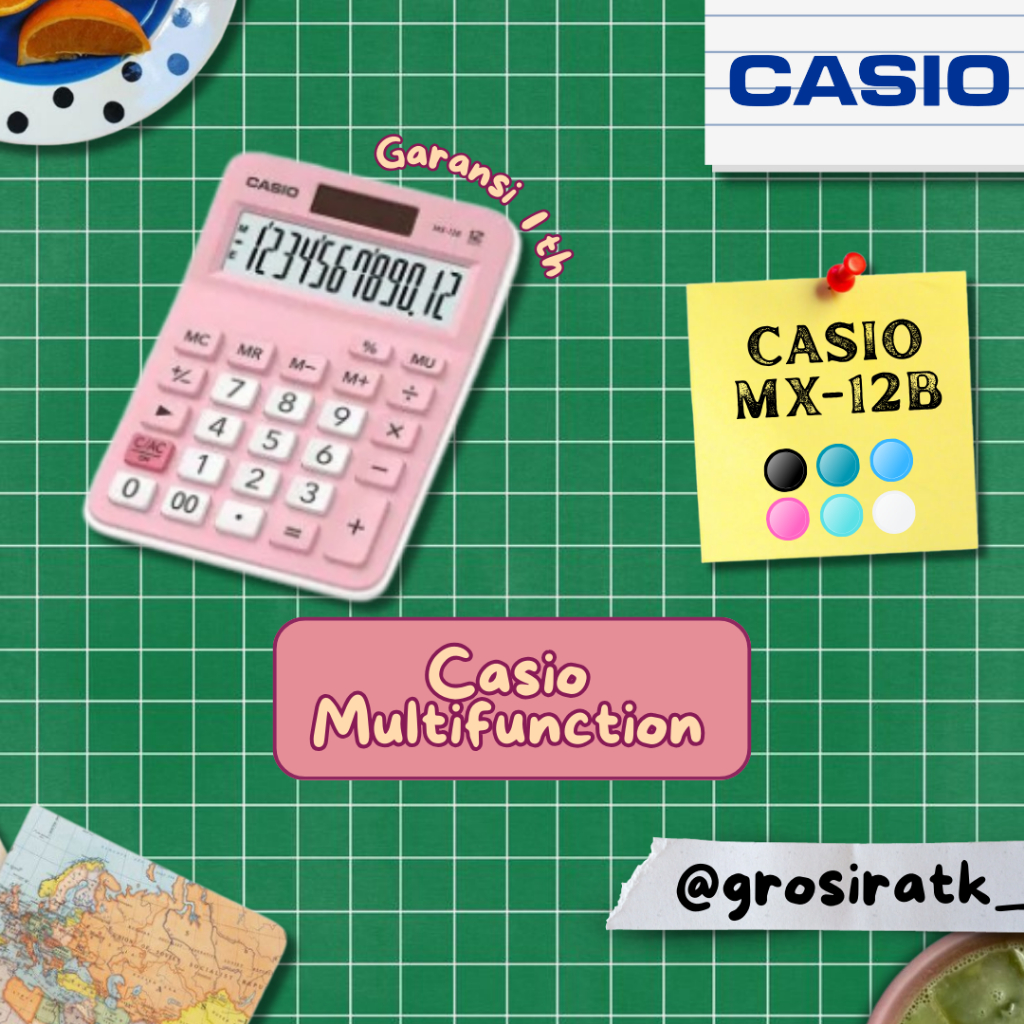 CASIO MX-12B / Kalkulator Toko Dagang / Kalkulator Warna / Kalkulator 12 digit / Original Kalkulator