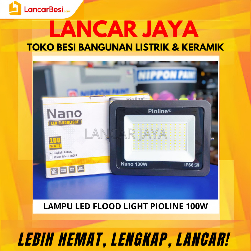 Lampu LED Nano Flood Light Pioline 100W | Lampu LED Sorot Pioline 100W untuk Indoor & Outdoor