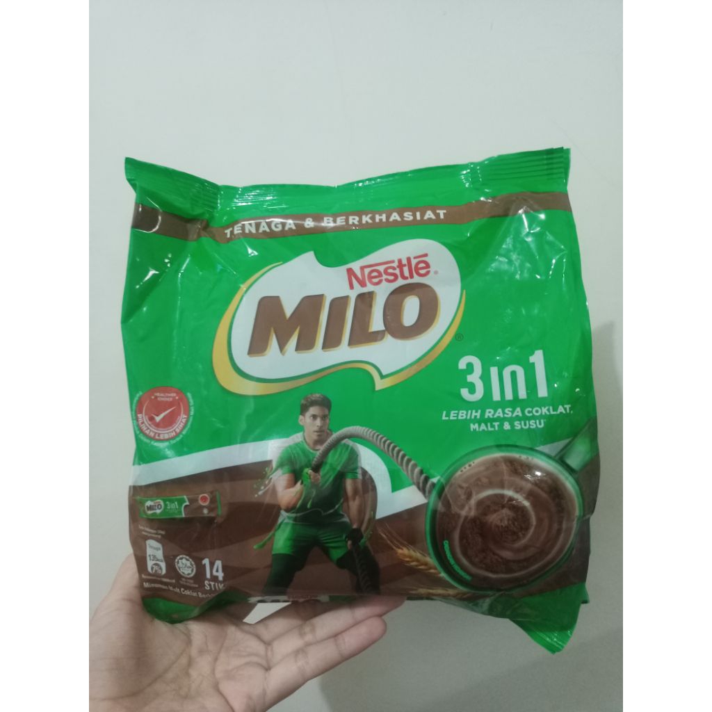 MILO 3IN1 MINUMAN COKLAT SACHET ISI 14STICK