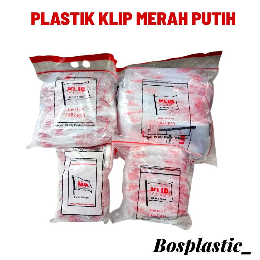 100PCS PLASTIK KLIP | ZIPLOCK MERAH PUTIH