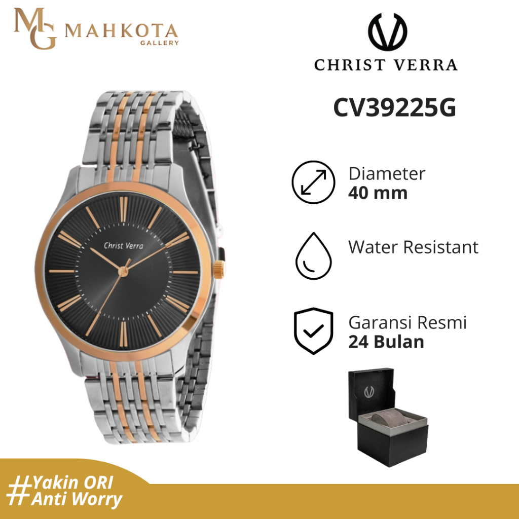 Jam Tangan Pria Christ Verra CV39225G Strap Stainless Steel Original dan Bergaransi