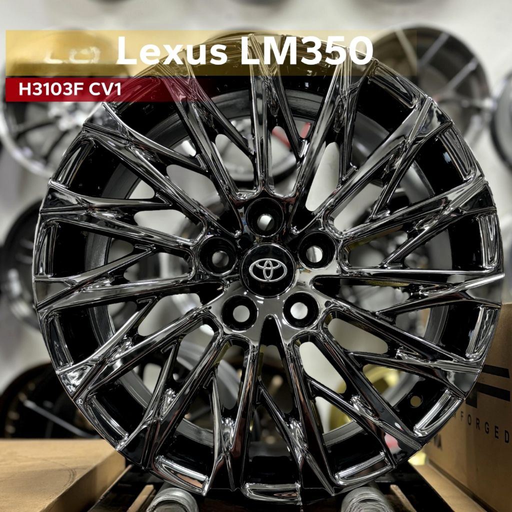VELG REP OEM LEXUS LM R18 BLACK CHROME LEBAR 8 ET 45 velg racing mobil r18 khusus untuk Toyota Innov