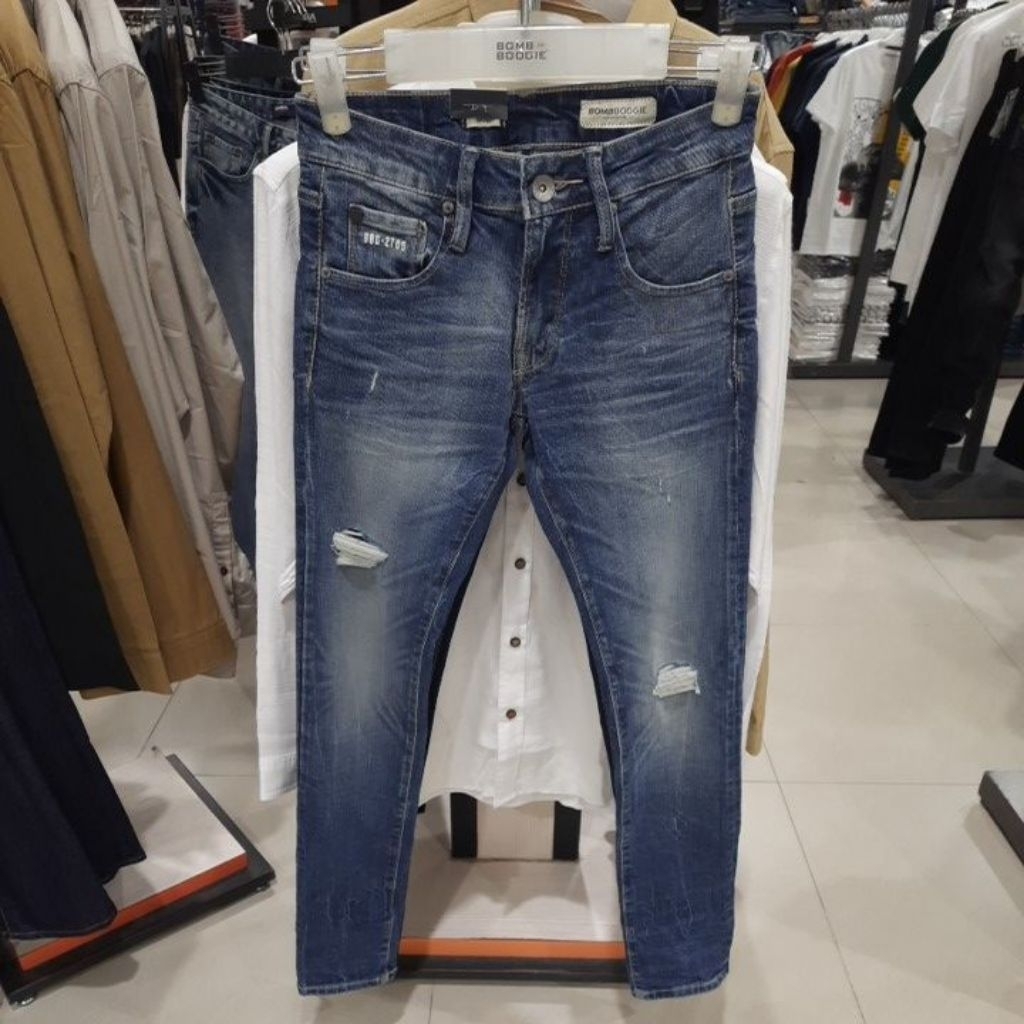 Bombboogie celana jeans panjang pria skinny original