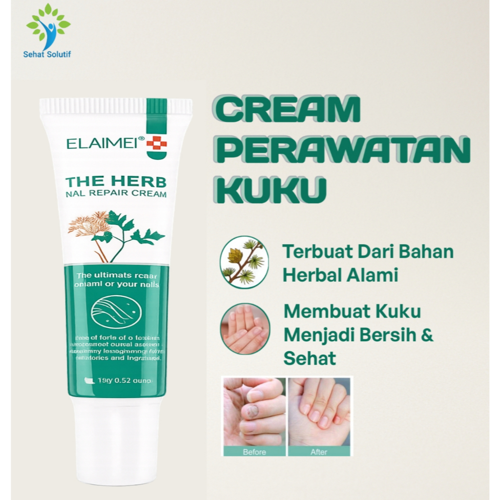 Obat Jamur Kuku Herbal Elaimei Cream 15 Gram – Perawatan Kuku Rusak & Menghitam