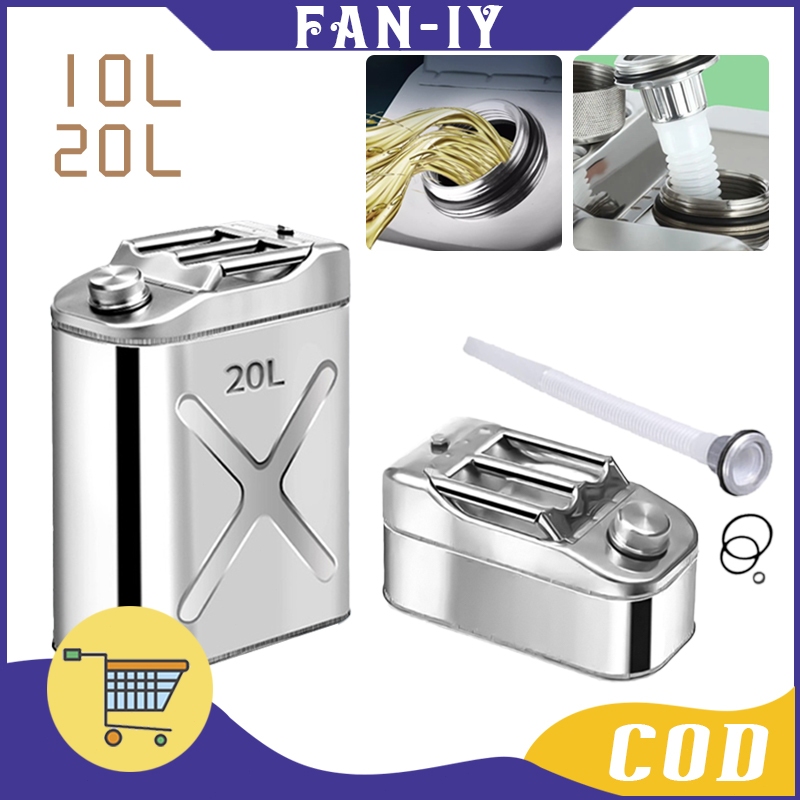 10L 20L Jerigen Army Jerrycan Bensin Portabel Tangki Bensin Kaleng Bensin Stainless