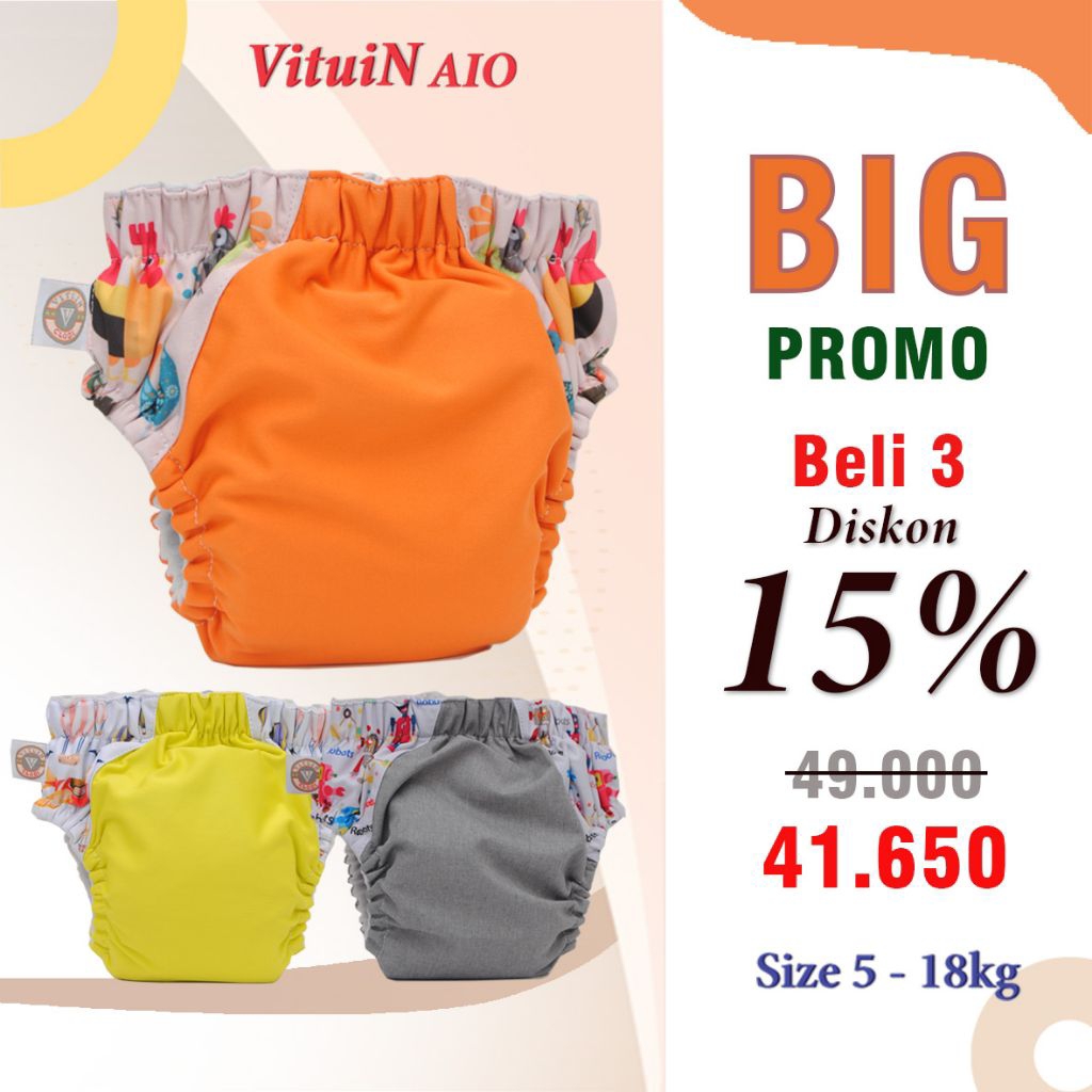 Clodi AIO half motif vituin/ Clodi bayi celana