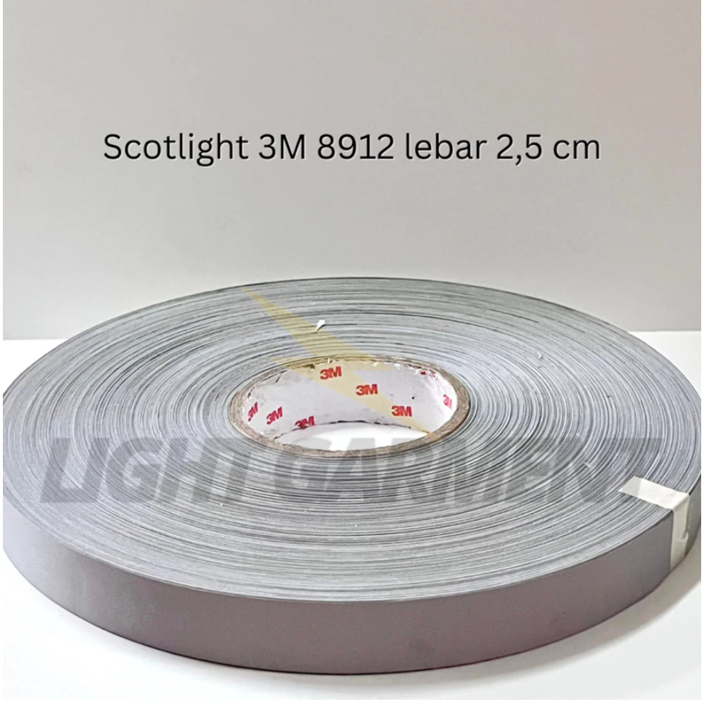Pita Scotchlite Skotlet Reflektor 3M 2,5 cm tipe 8912 isi 200 Meter / Scotlight 3M Original Reflecti
