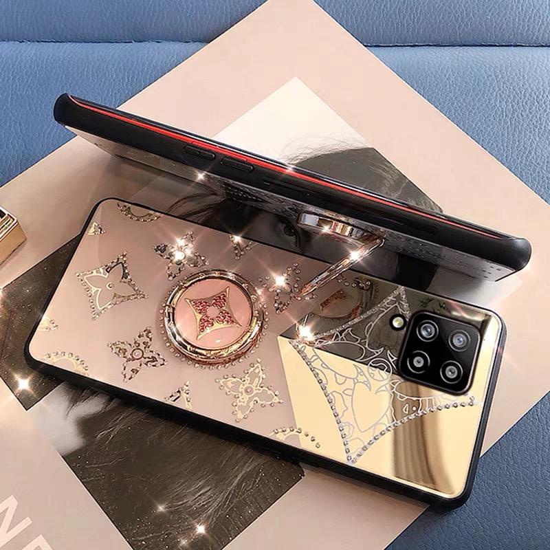 TDH03 from Bumper Ring Case Fashion clover LV bunga glitter Oppo Reno 4 4 Pro 5 5 Pro A52 A72 A92