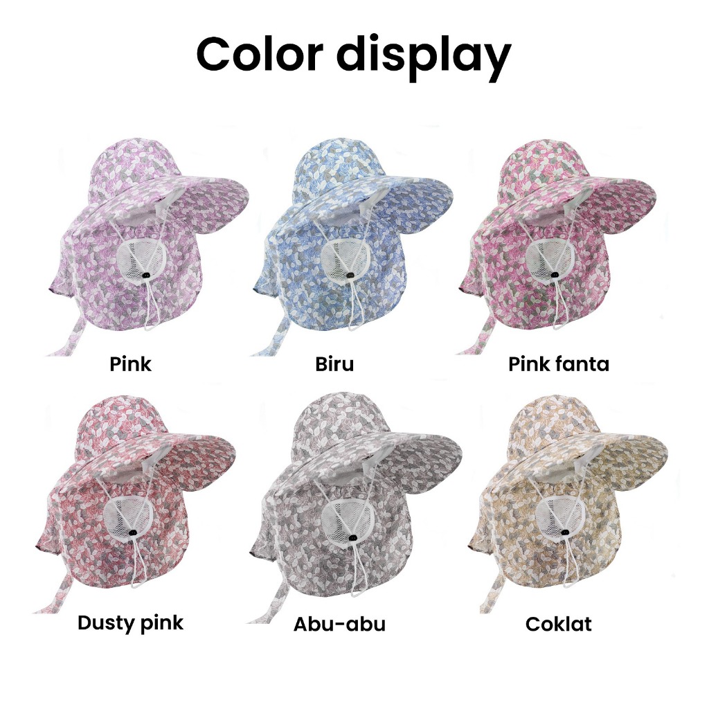 Dinasty B-27 - Topi Visor Pelindung Wajah Topi Musim Panas Anti Matahari Motif Daun