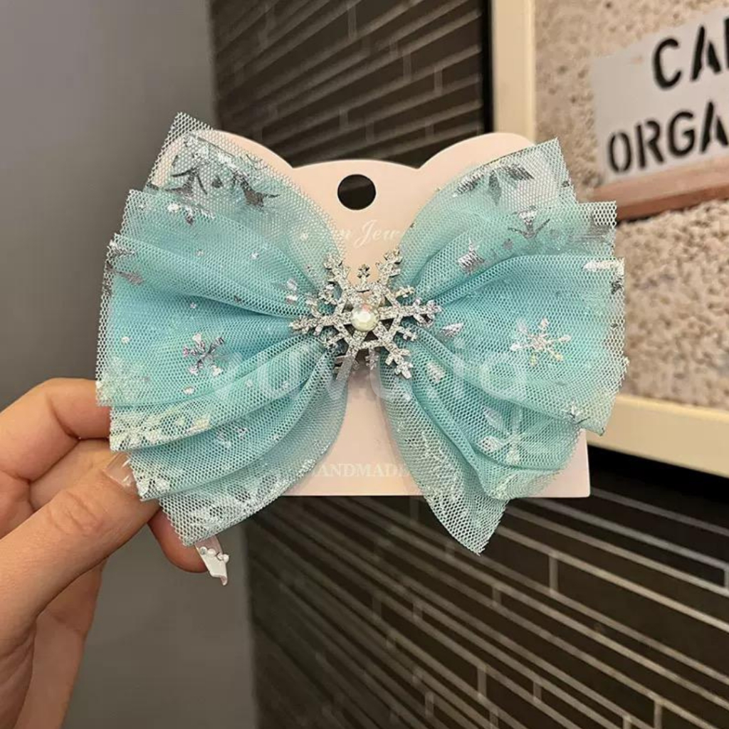Aksesoris Rambut Frozen Ikat Karet Rambut Pita / Jepit Rambut Anak Snow Frozen Panjang