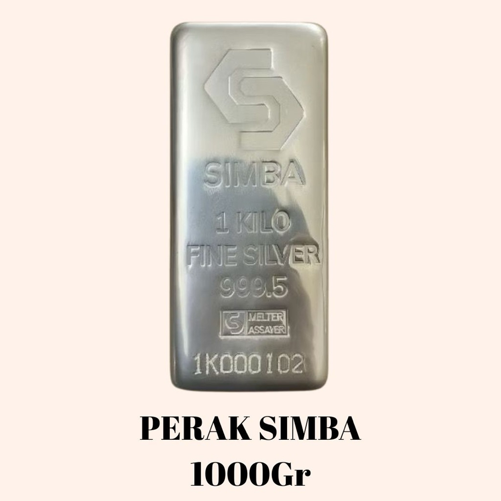 Perak simba 1000gram/ perak batangan murni asli 100%