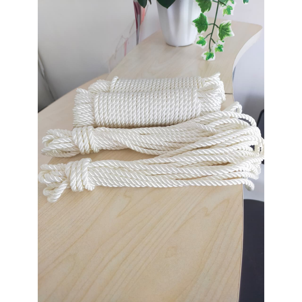 Tali Tambang Nylon Putih 6mm / Tali Ikat Barang / Tali Serbaguna