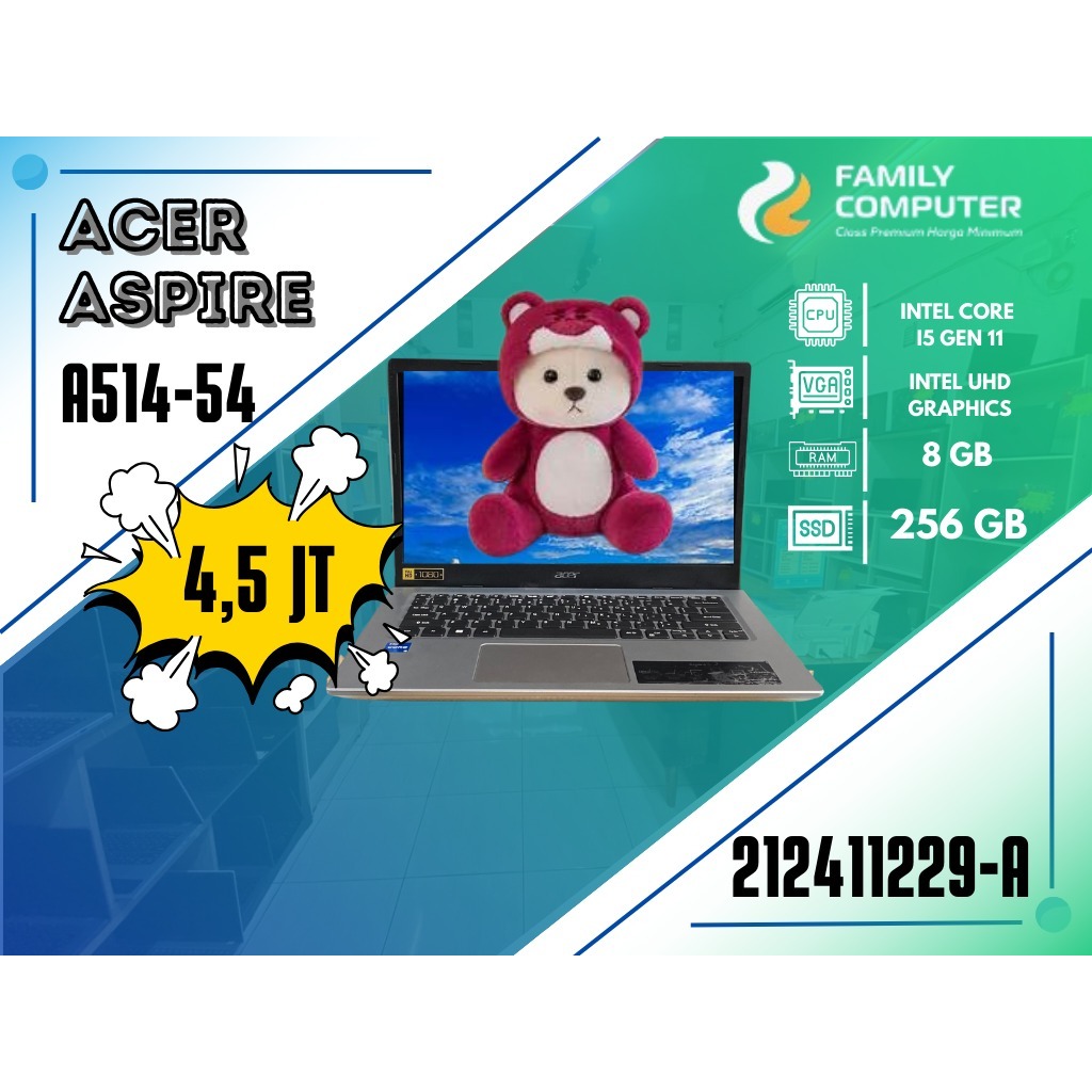 ACER ASPIRE A514-54 | INTEL CORE I5 GEN 11 | INTEL UHD GRAPHIC | 8GB | 256GB