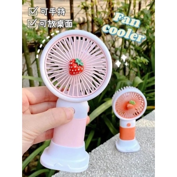 KIPAS MINI GENGGAM MOTIF KARAKTER BUAH DAN BUNGA / KIPAS GENGGAM MINI KIPAS ANGIN CAS CAS AN CHARGER