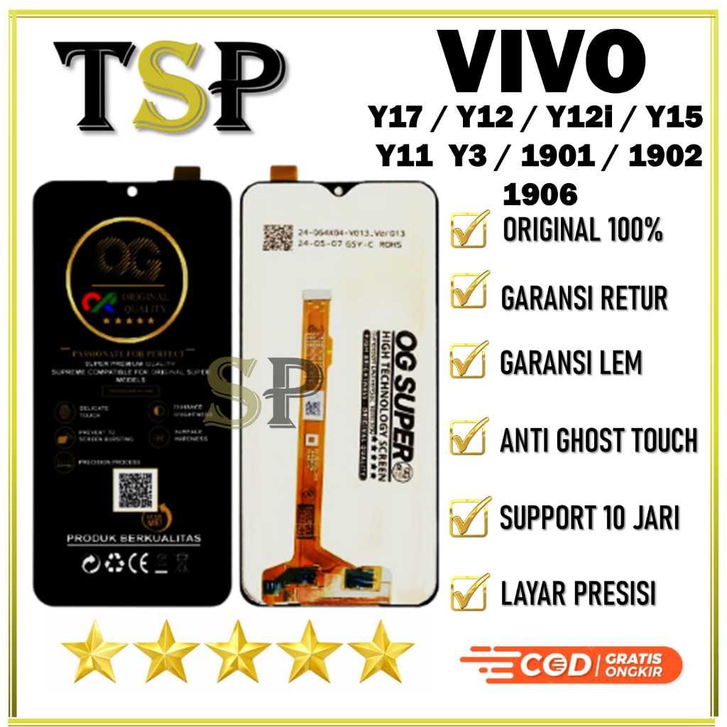 【ORIGINAL】LCD VIVO Y17 / Y12 / Y12i / Y15   Y11  Y3 / 1901 / 1902 /1906  Fullset original Layar hp T