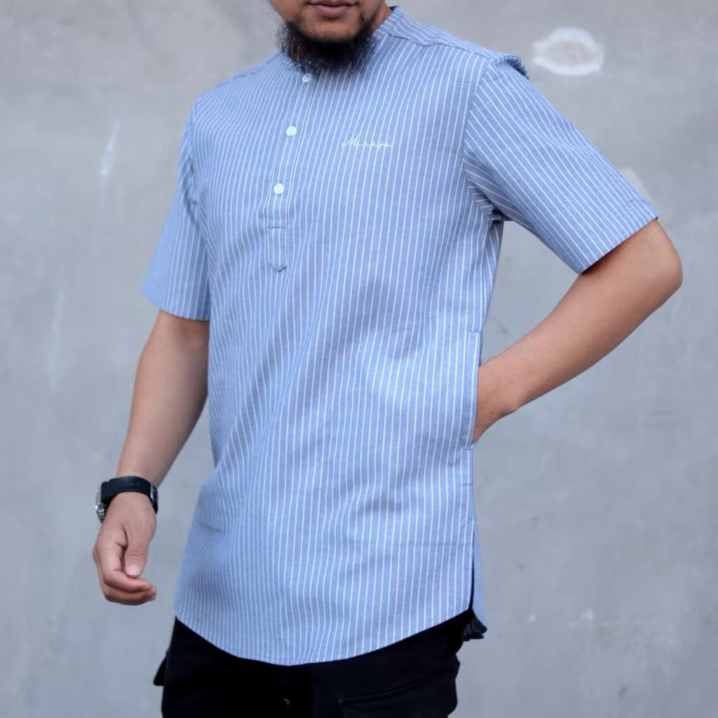 Baju Kurta Koko Marajo Lengan Pendek Motif Salur