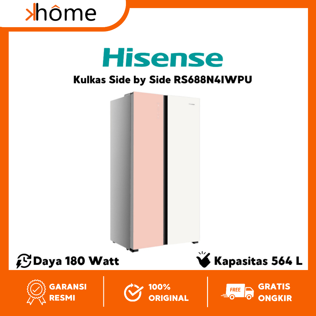 Hisense kulkas side by side rs688n4iwpu