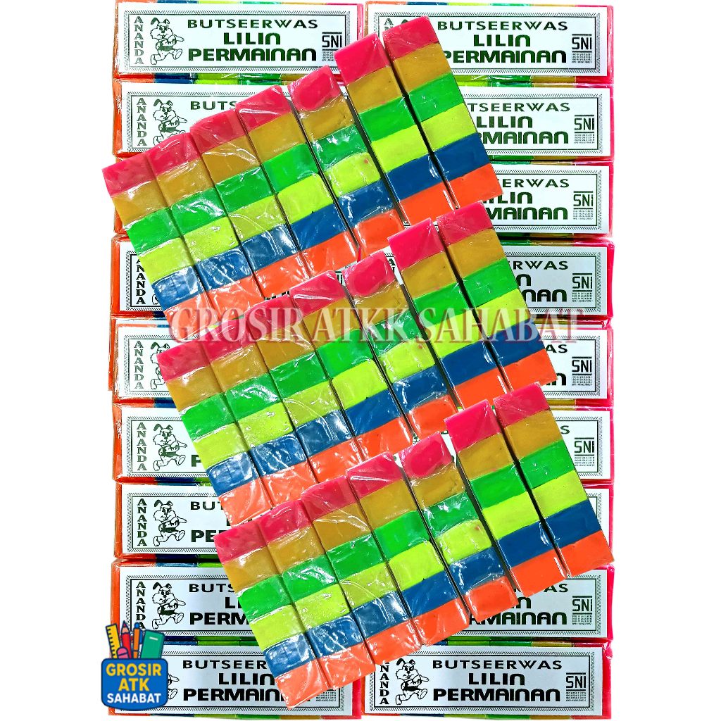 HARGA GROSIR 1/2 LUSIN (6 PCS) Lilin Mainan Anak - Plastisin Mainan - Lilin Ananda - Lilin Plastisin