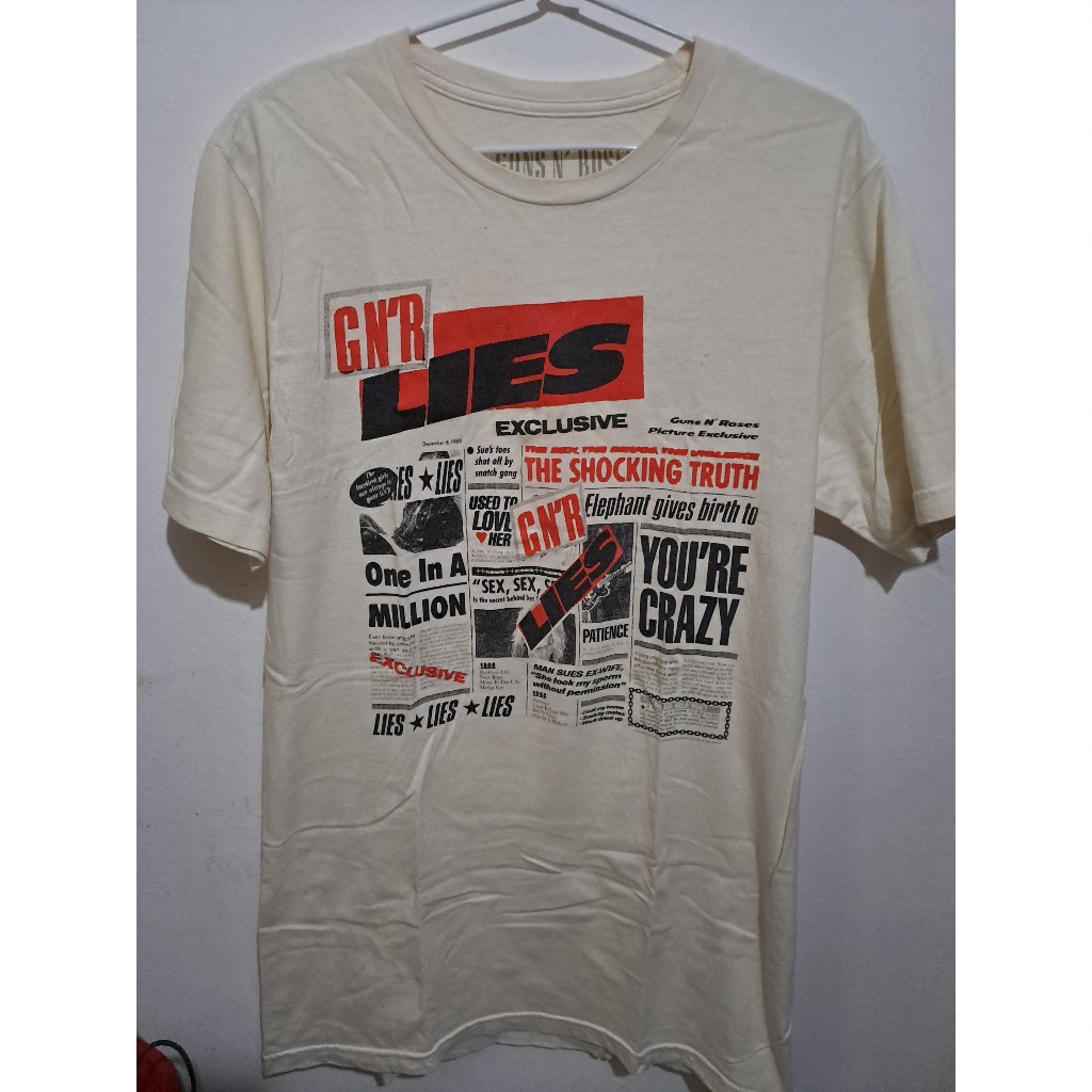 T-shirt/Kaos Band GUNS N ROSES GNR LIES WHITE