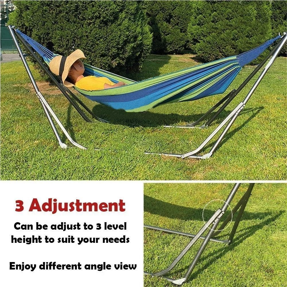 HAMMOCK AYUNAN TIANG KAIN BESI DEWASA ANAK AYUN SWING KURSI LIPAT SOFA PORTABLE TEMPAT TIDUR GOYANG 