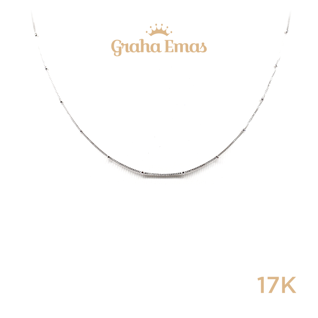 Graha Emas Kalung Emas Putih 17K - White Gold Necklace Model 17ct [ 01B6 ]