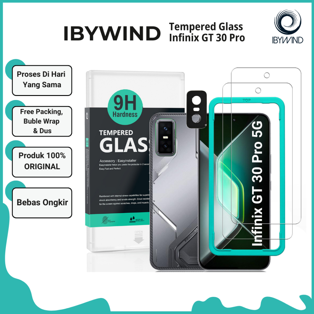 Tempered Glass Ibywind untuk Infinix GT 30 Pro 5G dengan Easy Installer