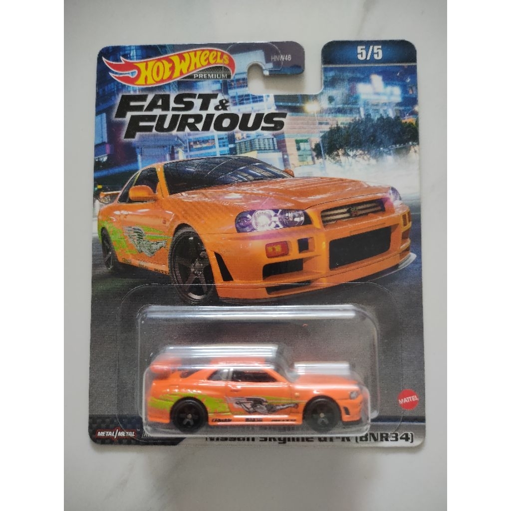 Japan Card - Hotwheels Premium R34 Orange Fast Furious Jeruk