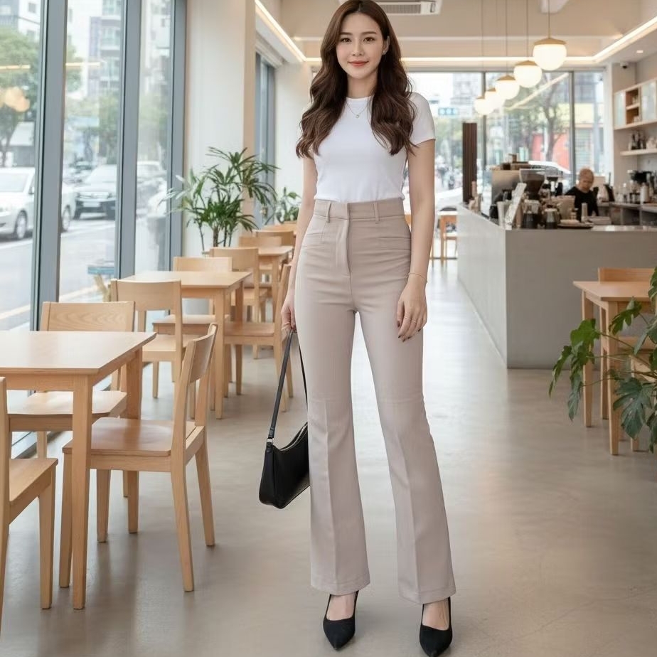 Tp - kylie Cutbray Highwaist - Kulot Wanita Flare Pants Cutbray