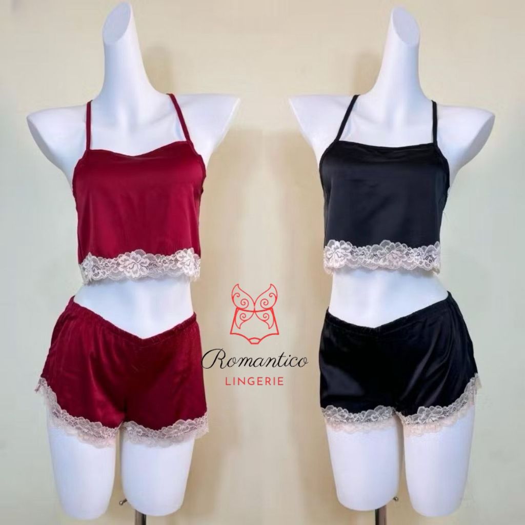 SEXY LINGERIE BAJU TIDUR WANITA DEWASA / SETELAN ATASAN DAN BAWAHAN / LINGERIE BAHAN SATIN / LINGERI